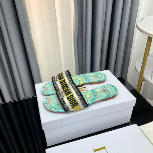 DIOR Mule Dway Slide 10mm Multi-motifs Style 42