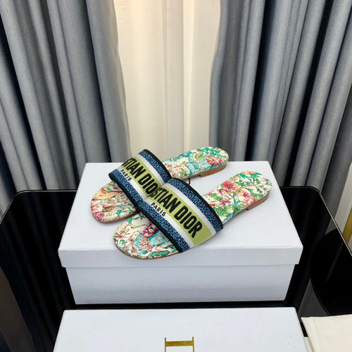 DIOR Mule Dway Slide 10mm Multi-motifs Style 37