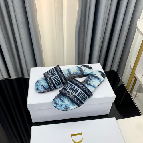 DIOR Mule Dway Slide 10mm Multi-motifs Style 68