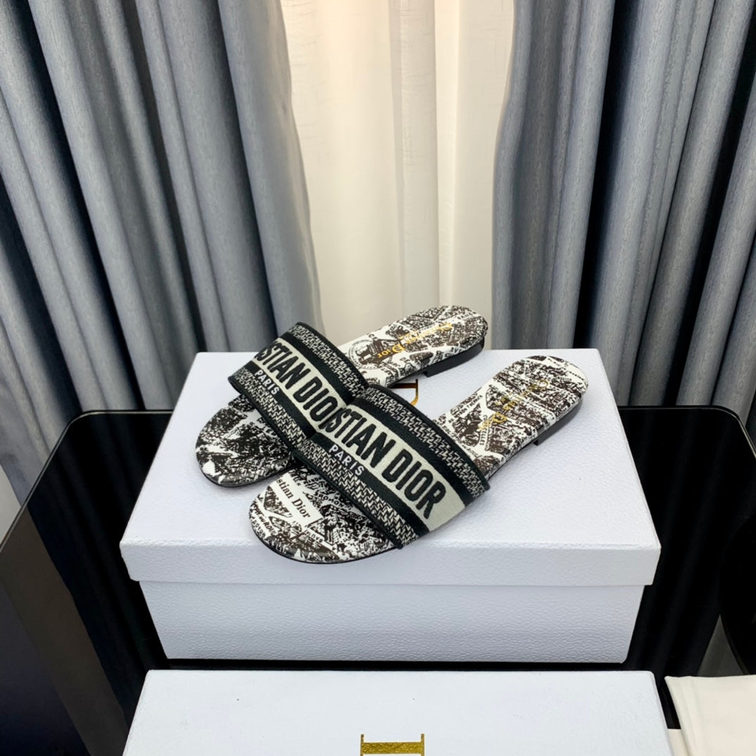 DIOR Mule Dway Slide 10mm Multi-motifs Style 62