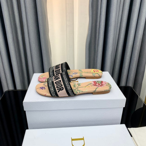 DIOR Mule Dway Slide 10mm Multi-motifs Style 53