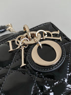 DIOR MINI D-JOY BAG 17 IN BLACK LAMBSKIN