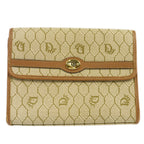 Christian Dior 1980s Honeycomb Clutch Bag Beige