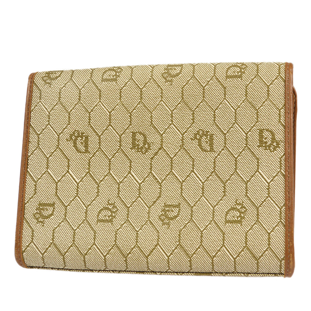 Christian Dior 1980s Honeycomb Clutch Bag Beige