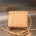 Bottega Veneta BV Mini Crossbody Bag 19cm Beige Calfskin Ghw