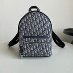 DIOR LARGE BACKPACK 42 BLUE OBLIQUE JACQUARD