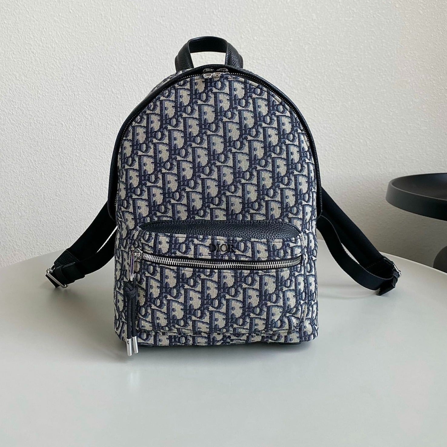 DIOR LARGE BACKPACK 42 BLUE OBLIQUE JACQUARD