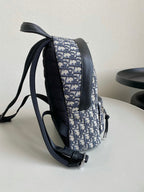 DIOR LARGE BACKPACK 42 BLUE OBLIQUE JACQUARD
