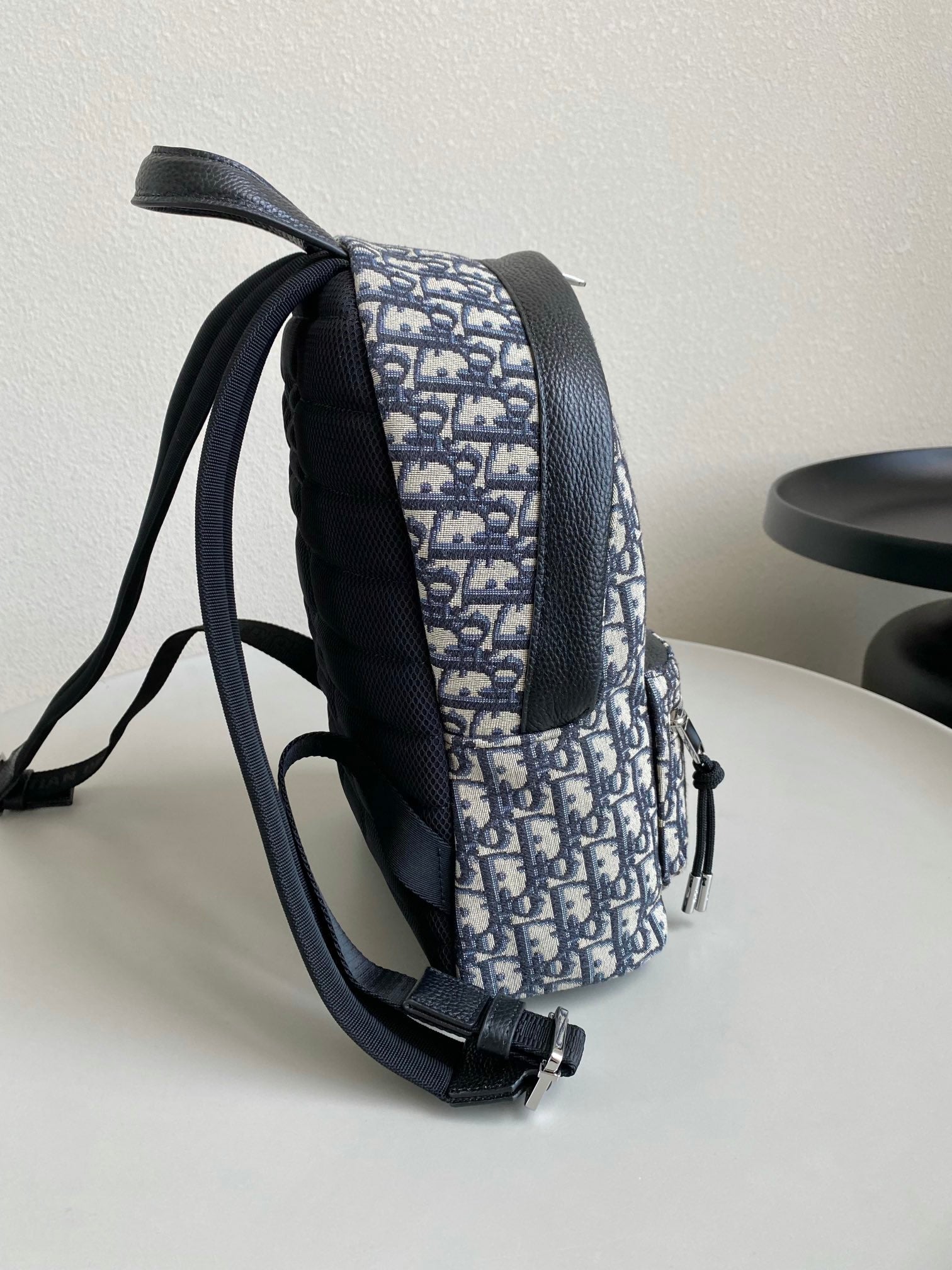 DIOR LARGE BACKPACK 42 BLUE OBLIQUE JACQUARD