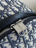 DIOR LARGE BACKPACK 42 BLUE OBLIQUE JACQUARD