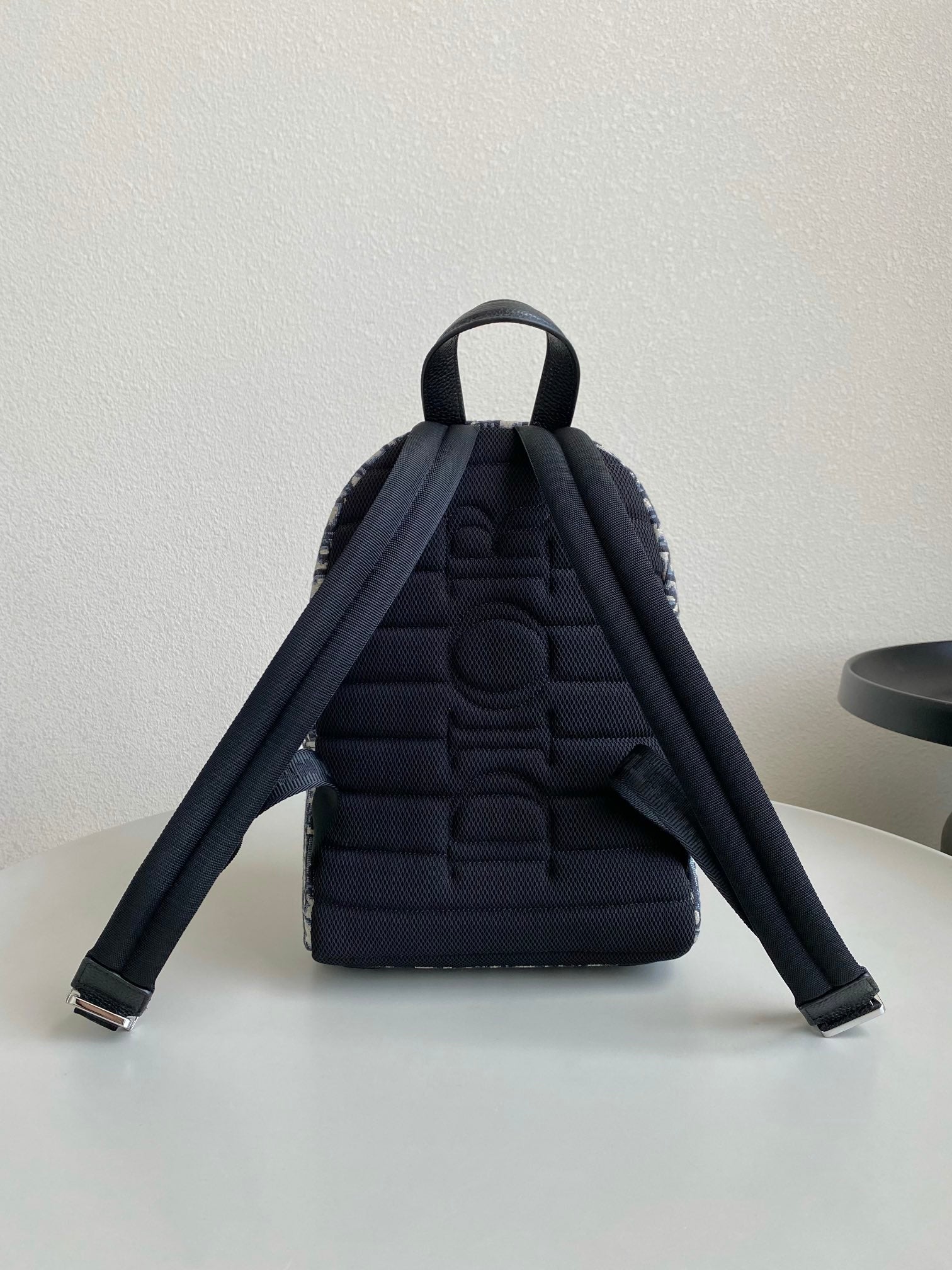 DIOR SMALL BACKPACK 32 BLUE OBLIQUE JACQUARD