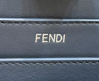 FENDI PEEKABOO ISEEU 27 IN BLUE BAYOUX INTERLACED CALFSKIN SILVER HARDWARE