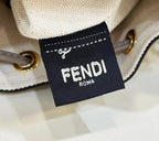 FENDI ff mon tresor bucket bag 18cm grey leather ff motif