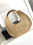 Celine celin classic panier 33cm hobo bag raffia and brown calfskin