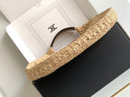 Celine celin classic panier 33cm hobo bag raffia and brown calfskin