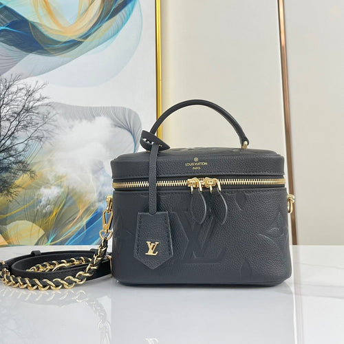Louis Vuitton VANITY 19 IN BLACK MONOGRAM EMBOSSED CALFSKIN GOLD HARDWARE