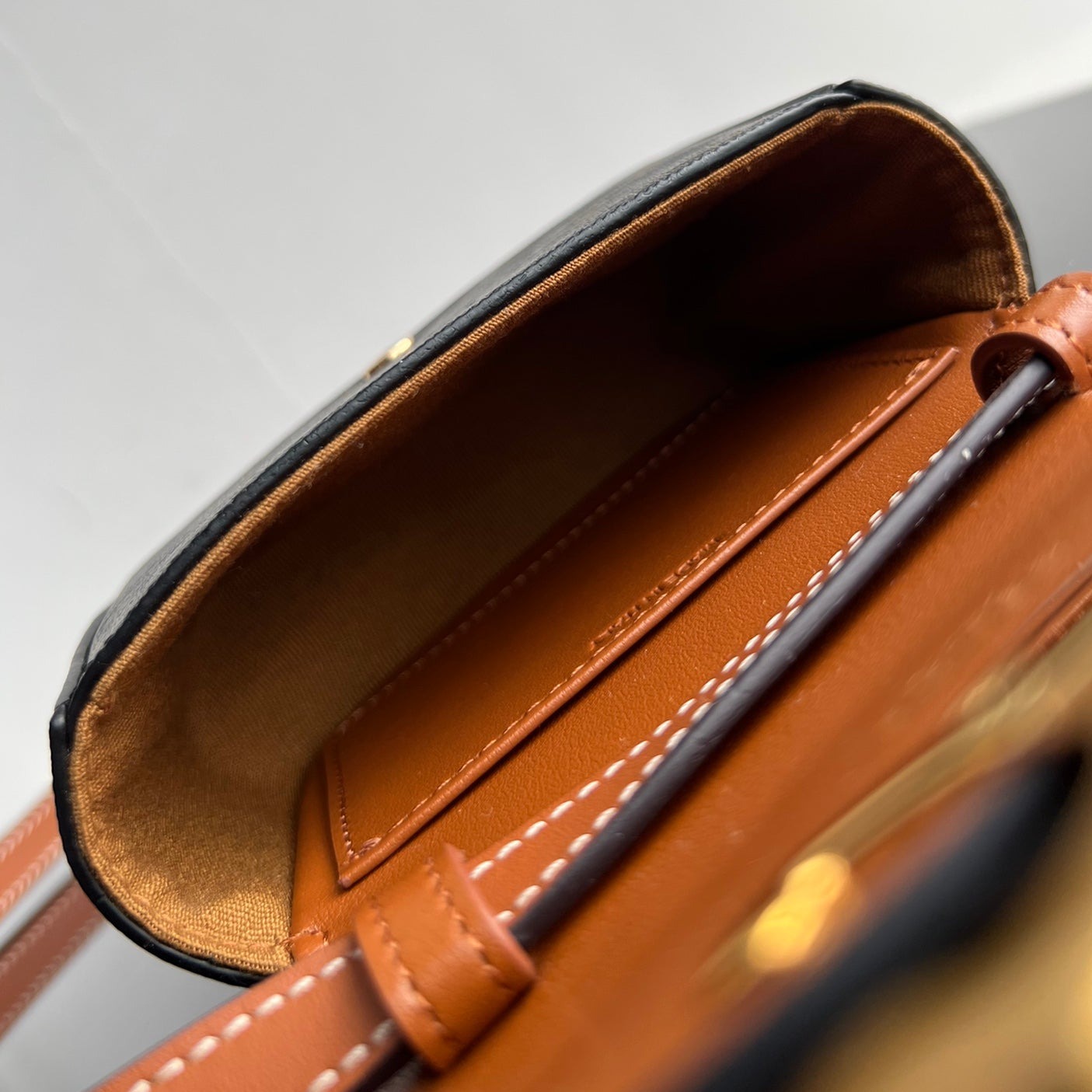 Celine Triomphe 11 Black Pattern Shiny Calfskin Handbag