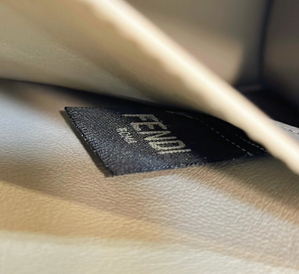 FENDI PEEKABOO ISEEU 27 IN MEDIUM BROWN INTERLACED CALFSKIN GOLD HARDWARE