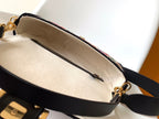 FENDI Fend Baguette Black and Multicolour Canvas Bag 27 with FF Embroidery Ghw
