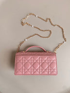 DIOR LADY 21 CHAIN BAG IN HOT PINK LAMBSKIN