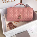 DIOR LADY 21 CHAIN BAG IN HOT PINK LAMBSKIN