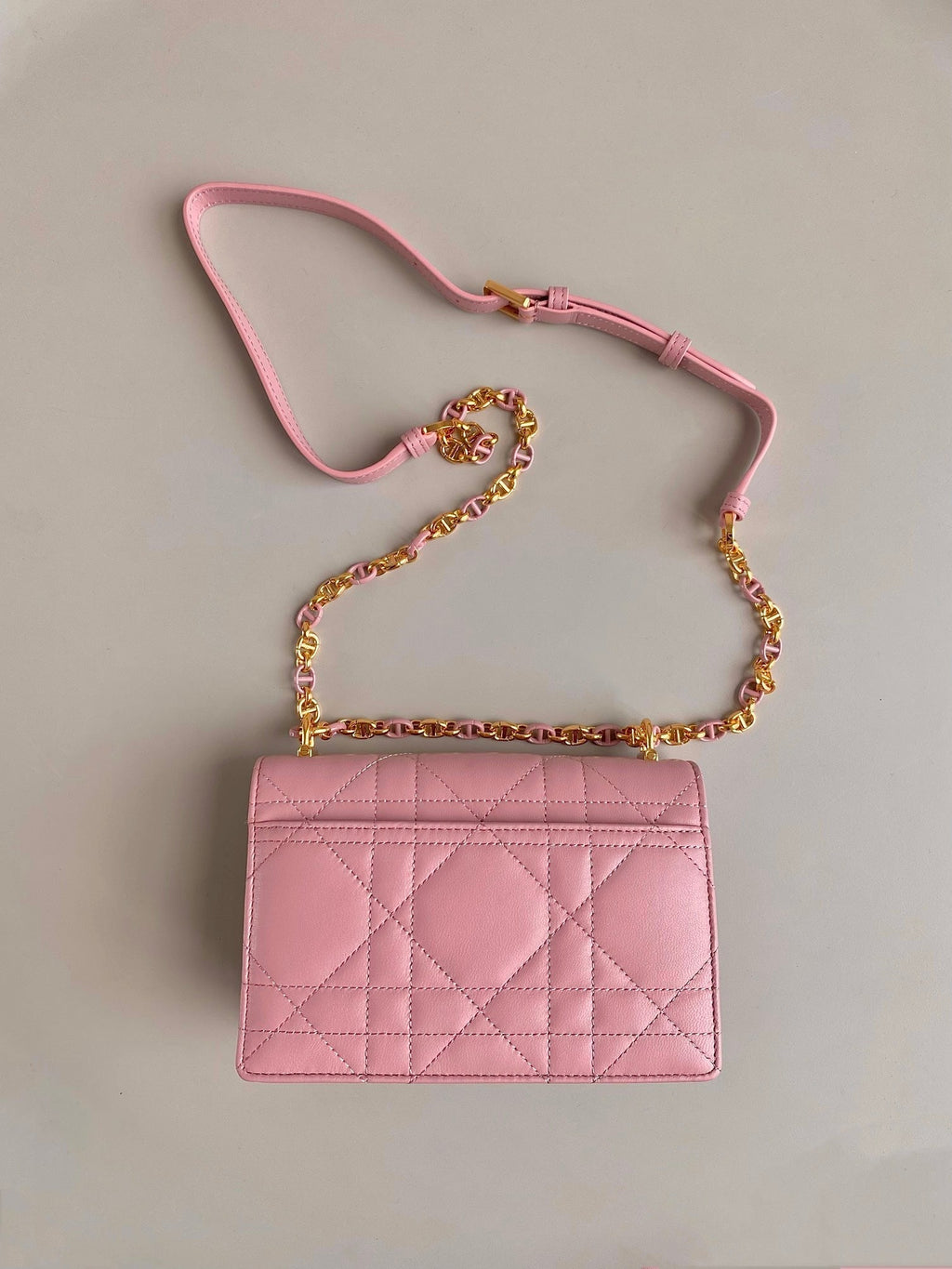 DIOR MISS CARO 17 CHAIN BAG IN HOT PINK LAMBSKIN