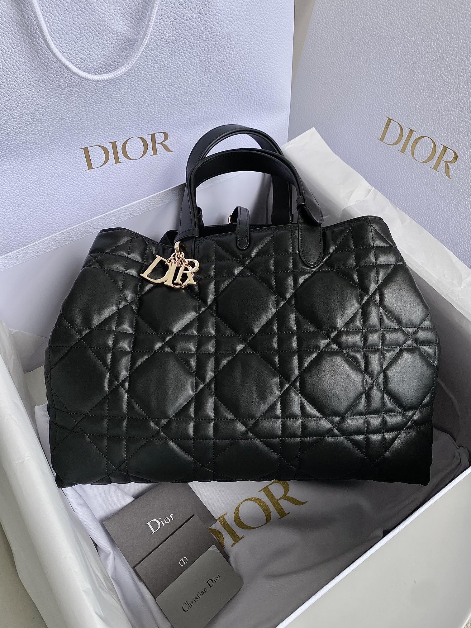 DIOR large toujours 37 black calfskin
