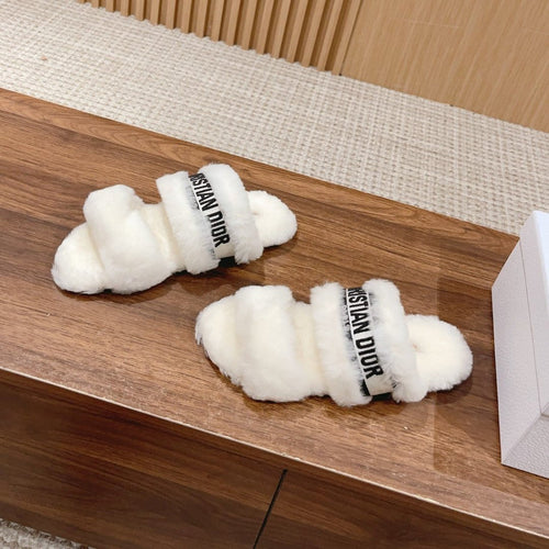 DIOR Sandal White Black Fleece And Canvas Fabric