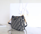 DIOR MINI 21 CHAIN HANDBAG BLACK OBLIQUE JACQUARD