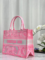 DIOR MEDIUM BOOK TOTE 37 CANDY PINK MACROCANNAGE EMBROIDERY