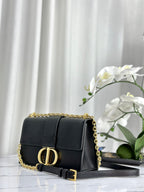 DIOR MONTAIGNE 25 BAG IN BLACK CALFSKIN