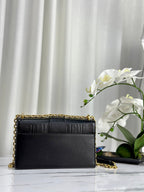 DIOR MONTAIGNE 25 BAG IN BLACK CALFSKIN