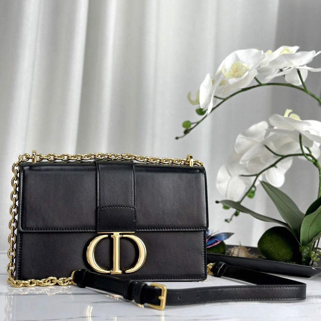 DIOR MONTAIGNE 25 BAG IN BLACK CALFSKIN