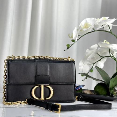 DIOR MONTAIGNE 25 BAG IN BLACK CALFSKIN