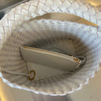 Bottega Veneta CABAT BUCKET 35 IN WHITE LAMBSKIN