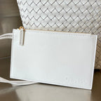 Bottega Veneta CABAT BUCKET 35 IN WHITE LAMBSKIN