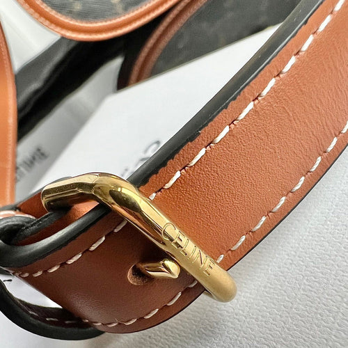 Celine TRIOMPHE SHINY CALFSKIN HANDBAG 18 BLACK PARTERN