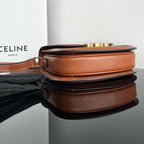 Celine TRIOMPHE SHINY CALFSKIN HANDBAG 18 BLACK PARTERN