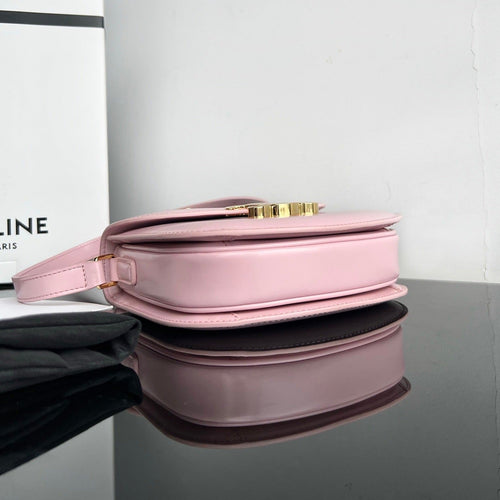 Celine TRIOMPHE SHINY CALFSKIN HANDBAG 18 PINK PASTEL