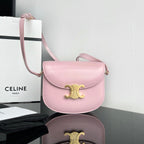 Celine TRIOMPHE SHINY CALFSKIN HANDBAG 18 PINK PASTEL