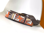 FENDI Fend Baguette Brown and Multicolour Canvas Bag 27 with FF Embroidery Ghw
