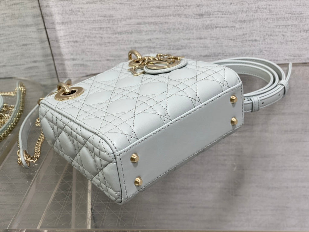 DIOR mini lady 17 marian blue lambskin