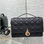 DIOR MISS TOP HANDLE 24CM BLACK LAMBSKIN