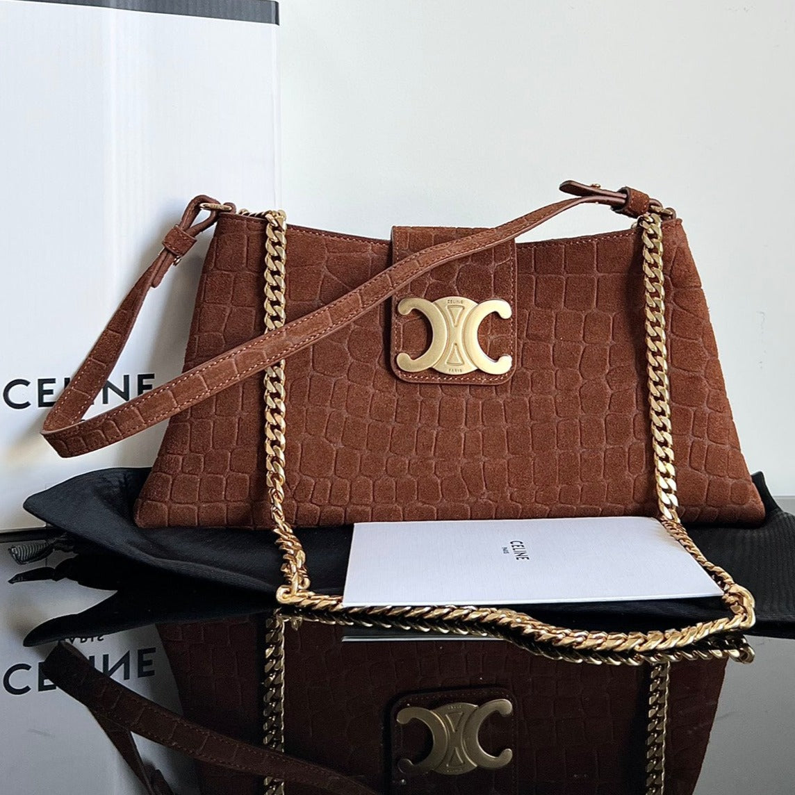 Celine WILTERN TRIOMPHE  BAG 31 ORIGINAL SIENNA BROWN LEATHER