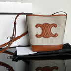 Celine BUCKET CUIR TRIOMPHE 24 CALFSKIN BEIGE BROWN CARO