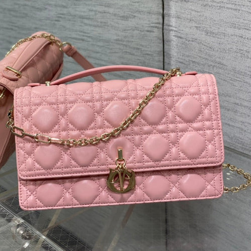 DIOR MY 24 TOP HANDLE BAG PINK LAMBSKIN