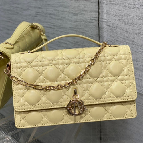 DIOR MISS TOP HANDLE 24CM LIME LAMBSKIN