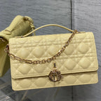 DIOR MY 24 TOP HANDLE BAG LIGHT YELLOW LAMBSKIN