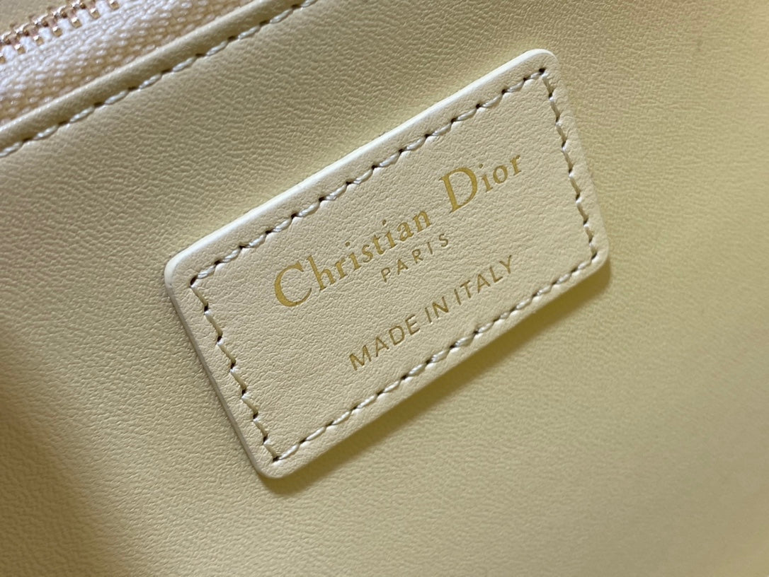 DIOR MY 24 TOP HANDLE BAG LIGHT YELLOW LAMBSKIN
