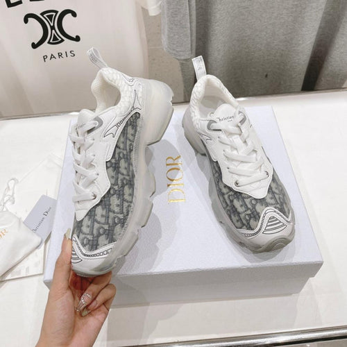 DIOR Vibe Sneaker White Black Polyester Mesh Fabric And Oblique Jacquard Fabric